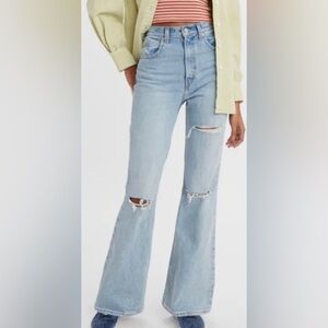 Levi’s 726 high rise flare distressed jeans. Worn twice, excellent condition